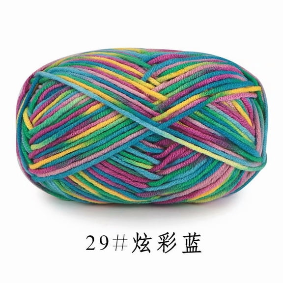 Namzi 100g Multi-Colored Knitting Yarn Cotton Hand Knitting Yarn Crochet Thread for DIY Crafts,Scarf,Multicolored 26