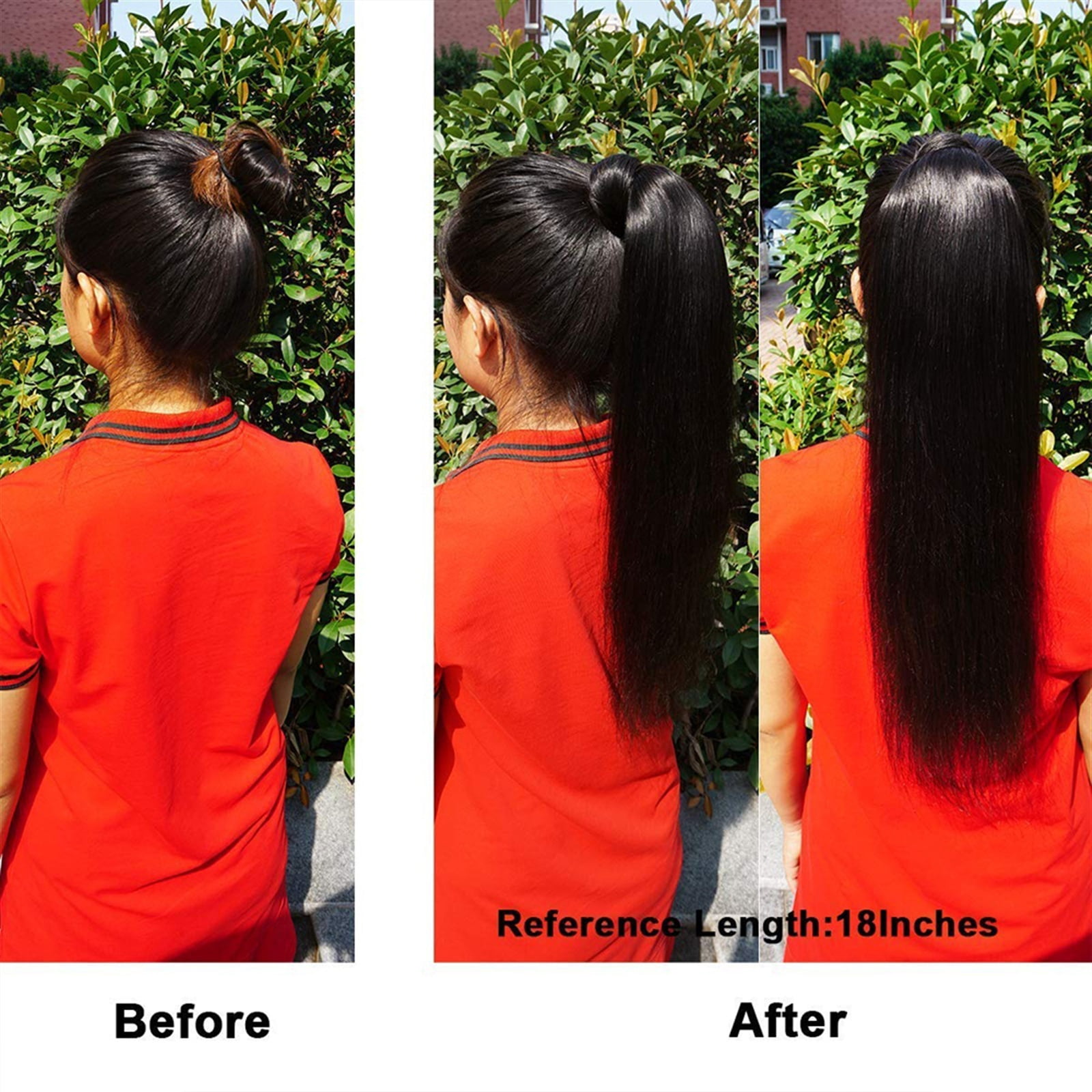 8-30" Straight Brazilian Drawstring Ponytail Hairpieces for Women Drawstring Ponytail Human Hair Extensions Unprocessed Natural Color Human Hair