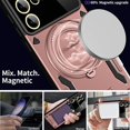 thumbnail image 6 of for Samsung Galaxy S22 Ultra Case with 360° Rotatable Invisible Ring Stand, Large Window Design Compatible with Magsafe, -Grade Protection Shockproof Phone Cover for Women Men, Pink, 6 of 7