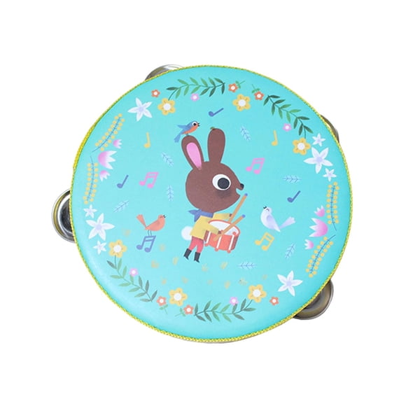 Panderetas de mano de madera, juguete educativo, juguete de aprendizaje para niños, pandereta de mano, campana de tambor para juegos, fiestas, regalos 15 centímetros