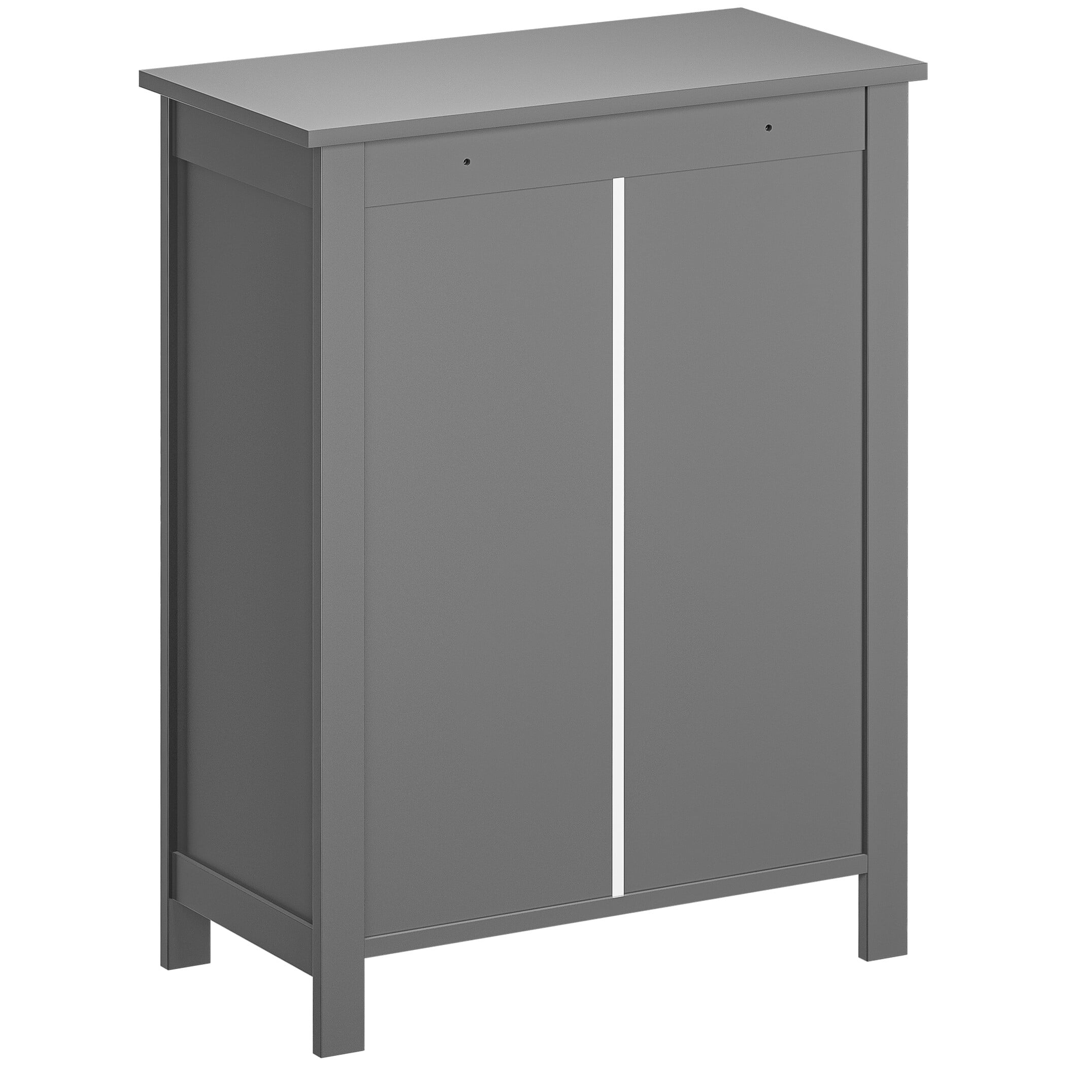ZENY Wooden 2 Door Bathroom Cabinet Storage with 3 Shelves Free Standing 31.5" H, Gray