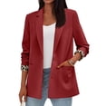 thumbnail image 5 of Women's Single Button Blazer Casual Long Sleeve Fashion Outerwear Red L, 5 of 6