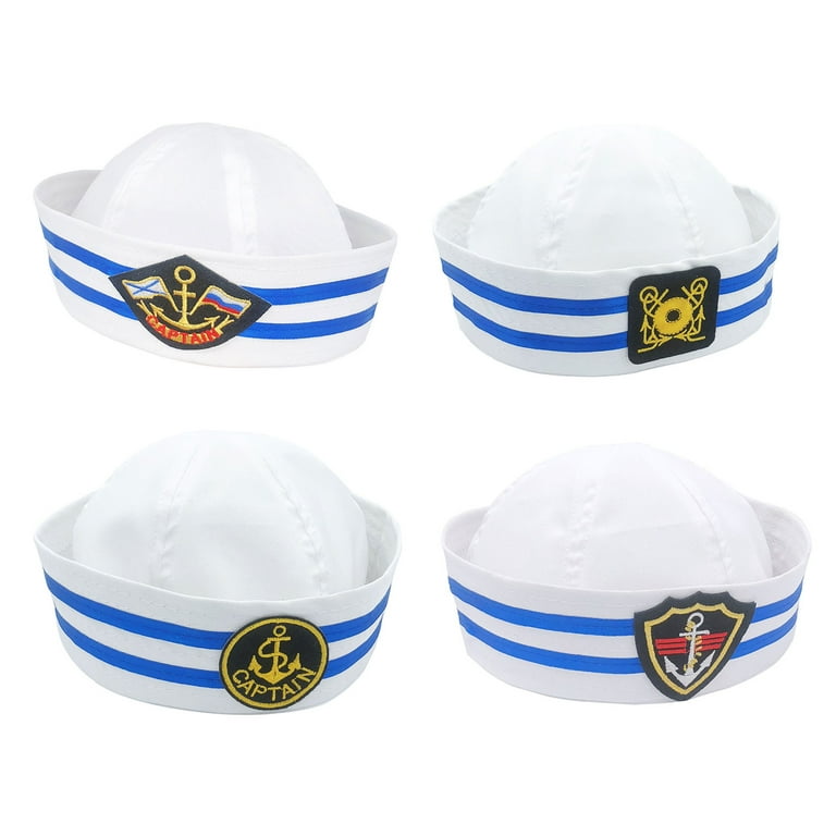 Kuahy Sailors Ship Boat Captain White Hat Adult Kids Navy Marine