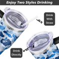 thumbnail image 5 of Blue Abstract 40 OZ Tumbler Cup with Lid and Straw for Water Iced Tea Coffee Smoothie and More, 5 of 7
