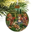 thumbnail image 4 of Alice in Wonderland Garden Party Wood Christmas Tree Holiday Ornament, 4 of 7