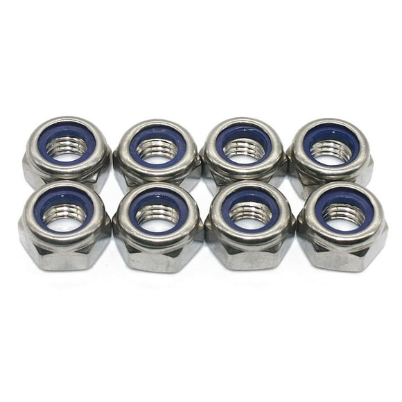 Fullerkreg M5 x 0.8mm DIN985 Self-Locking Nylon Insert Hex Lock Nuts,Stainless Steel A2-70/304/18-8,Plain Finish,Quantity 100PCS
