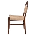 thumbnail image 6 of Euroco Woven Dining Chairs Set of 2, Mid Century Modern Kitchen Accent Chairs with Wood Legs, Armless Side Chair for Home Bar/Restaurant/Dining Room,Walnut, 6 of 8