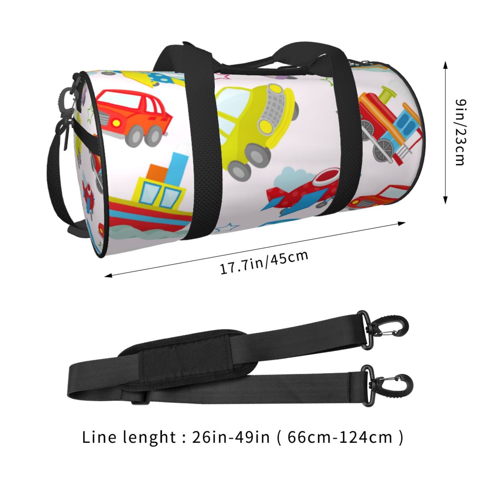 Vsdgher Cute Transport 45L Foldable Duffel Bag, Sports Gym Bag,Overnight Bag, Portable Weekender Bag for Airplanes