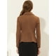 thumbnail image 4 of Blazer informal estilo peplum con botones y cuello de Peter Pan para mujer Marrón oscuro L, 4 of 5