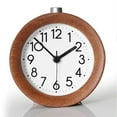 thumbnail image 2 of Fymlhomi Small Battery Operated Analog Travel Alarm Clock ,Creative Wood Clock Silent No Ticking, Ascending Beep Sounds, Snooze,Light Functions,Gentle Wake, Easy Set., 2 of 5