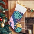 thumbnail image 4 of GZHJMY Summer Tropical Plam Leaves Christmas Stockings, Personalized Large Christmas Stocking, Cute Snowflake Stockings 18" for Xmas Decorations and Holiday Family Party Decor Xmas Gift, 4 of 7