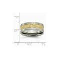 thumbnail image 2 of Mens Titanium 8mm Brushed Wedding Band Ring with Yellow Plating, 2 of 6