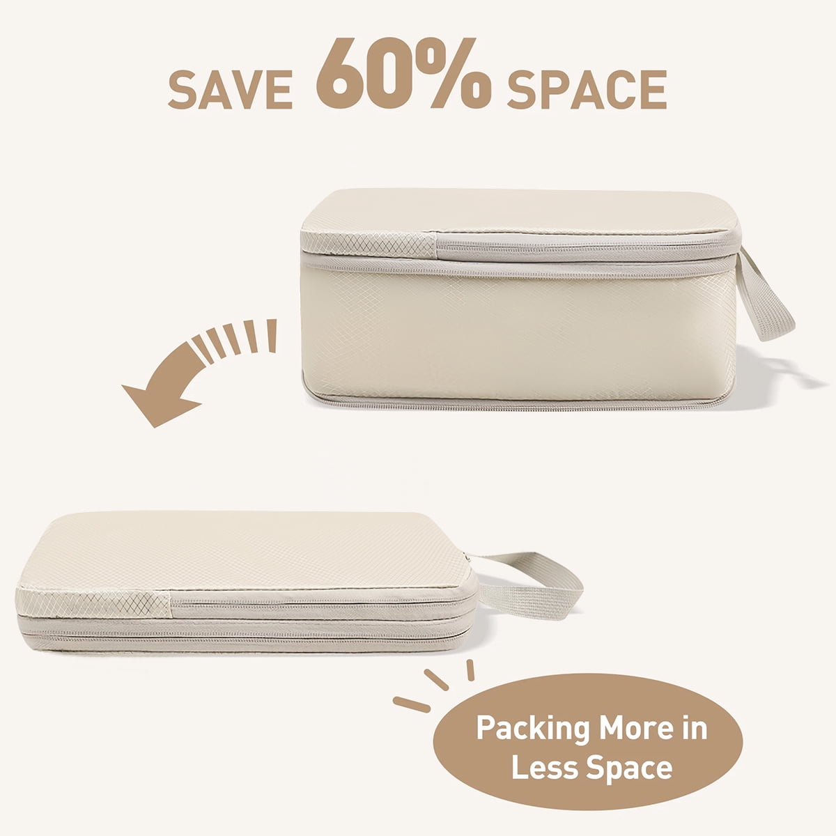12 Set Packing Cubes for Travel, Premium Suitcase Organizer Bags Set, Space-Saving Luggage Organizers, Travel Accessories and Essentials, Beige