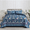 Blue and Navy, variant on NEWLAKE 3-Piece Floral Microfiber Quilt Set Lightweight Bedding Set with Shams for All Season, Blue and Red Quilt, King Size