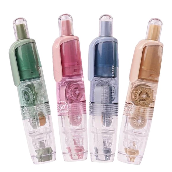 WRISTBIQUE 4Pcs Correction Tape Pen with Compact Design for School Use Assorted Color Easy to Carry