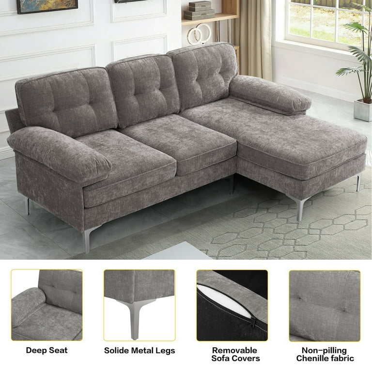 INGALIK Convertible Sectional Sofa Couch, L-Shaped Couch INGALIK Convertible Sectional Sofa Couch, L-Shaped Couch