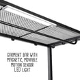 thumbnail image 4 of Honey-Can-Do 3-Shelf Steel Storage Shelves with Hanging Bar, Hooks, and Light, Black, Holds up to 75 lb per Shelf, 4 of 7