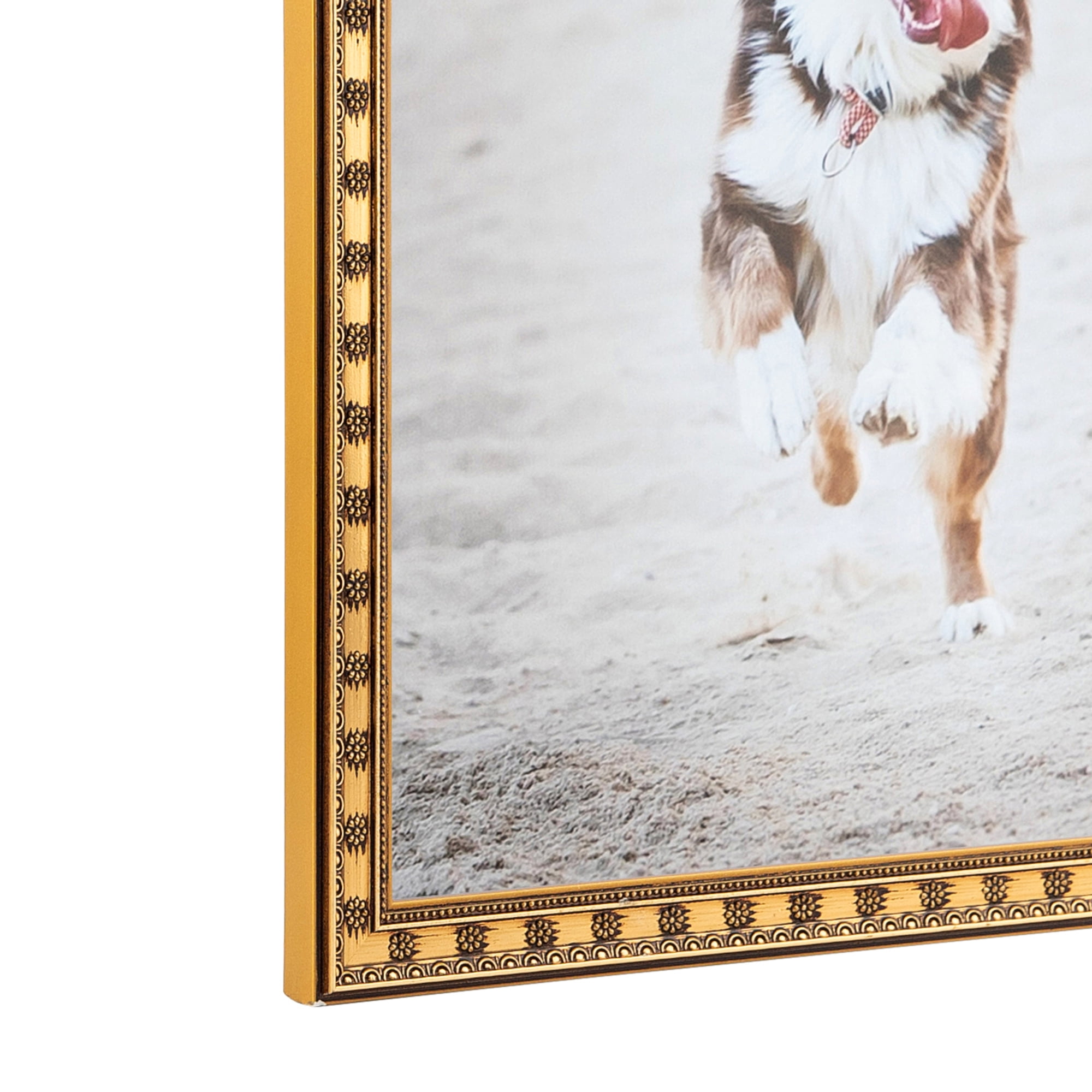 ArtToFrames 18" x 24" Gold with Star Picture Frame, 18x24 inch Gold Wood Poster Frame (WOM-4755), 4 Pack