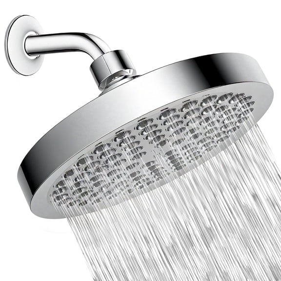 ATUPEN 6" High Pressure Rain Shower Head, Adjustable Stainless Steel Polished Chrome with Durable Nozzles