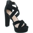 thumbnail image 4 of Top Moda Lovely-86 Women's Peep Toe Platform Chunky High Heel Closed Back Sandals, 4 of 5