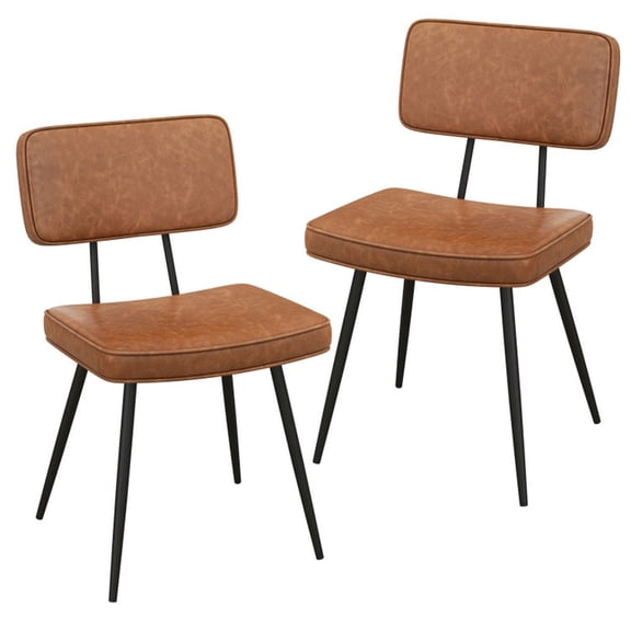 YYAo Dining Chairs, Kitchen Dining Room Chairs,Dining Chair Set of 2 with Padded Backrest and Seat-Brown