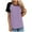 Purple, variant on fatyb T Shirts for Women Short Sleeve Crew Neck Summer Basic Tee Color Block Casual Womens Loose Tops