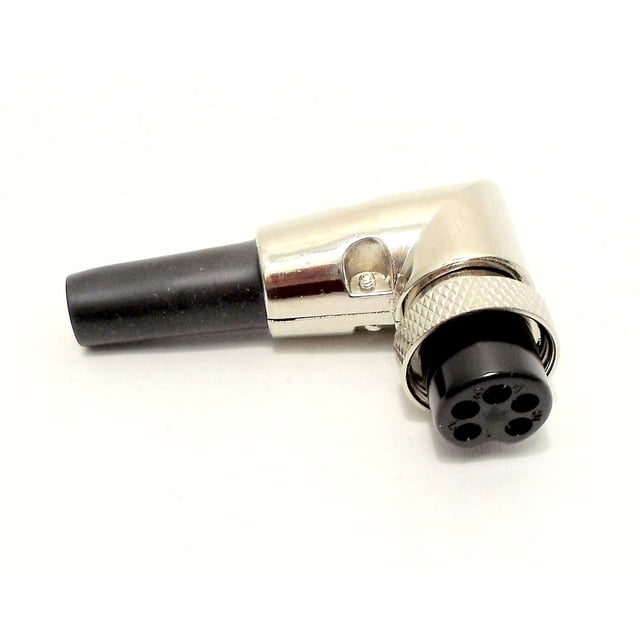 Conector de Micrófono Kalibur de 5 Pines con Ángulo Recto y Alivio de Tensión