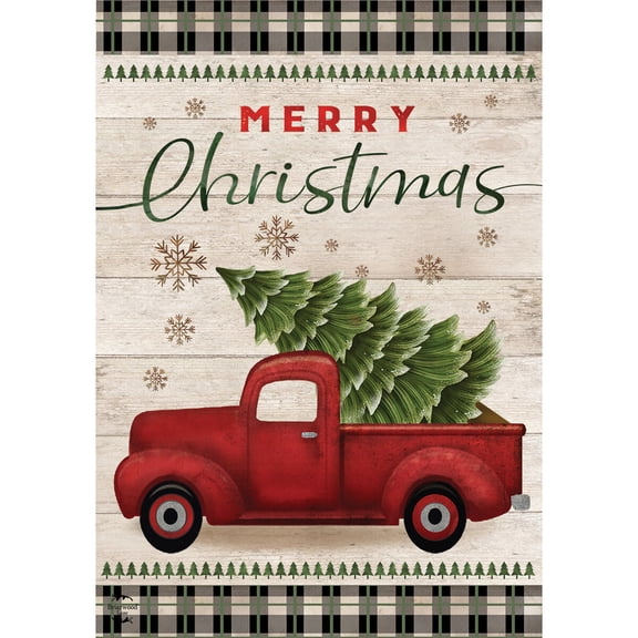 Briarwood Lane Garden Flag 12x18 For Outdoor Merry Christmas Pickup Truck Holiday For Christmas Garden Flag Flags For Outside