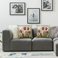 thumbnail image 3 of JEUXUS 2-Piece Short Plush Pillowcase Set Printed on Both Sides Country Farmhouse Spring Tulips Spring Sign White, 3 of 6