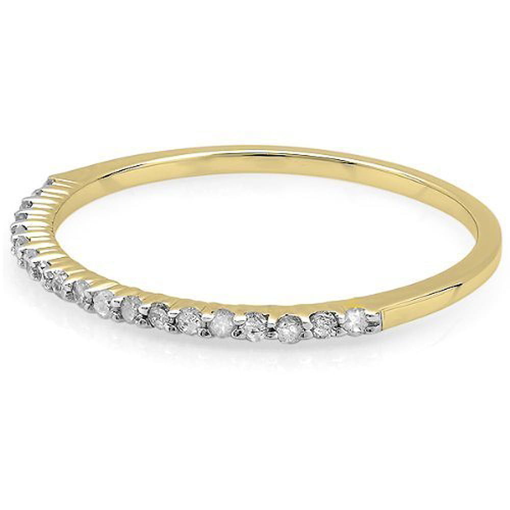 0.15 Carat 14k Gold Round Diamond Ladies Anniversary Wedding Matching Band Stackable Ring ctw