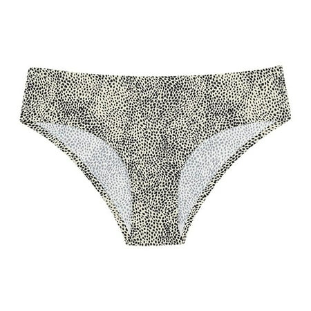 

Wotryit Womens Underwear Women Leopard Lace Pants Ice Silk Low Waist Close Fitting Seamless Underpants Panties for Women C L