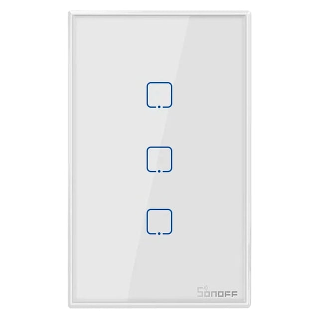 Apagador De Pared Touch On/off T2us3c Smart Wifi 3 Botones Sonoff SonOff T2US3C Interruptor Wifi