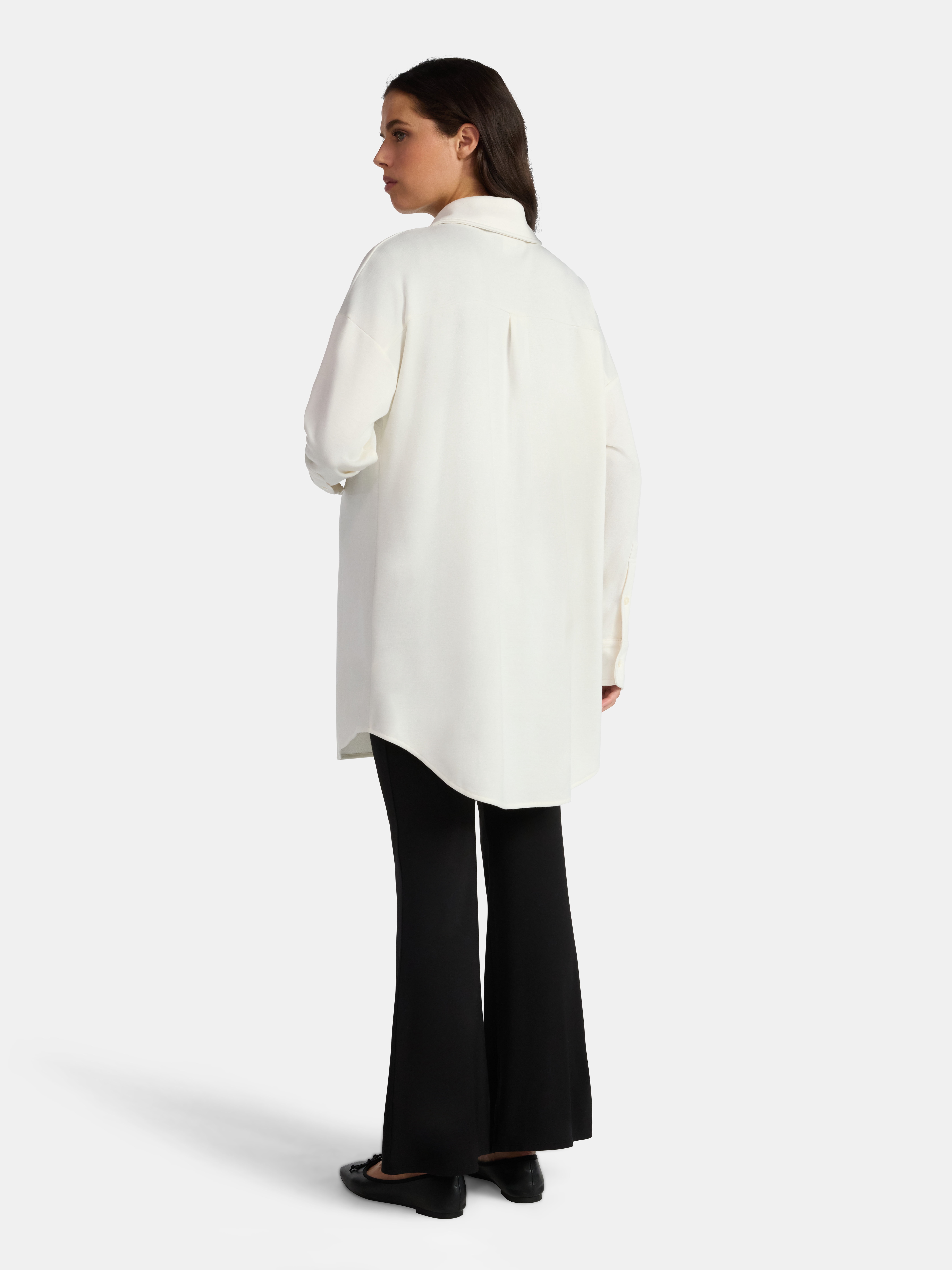 Time and Tru Women's Maternity Boyfriend Button Up Shirt with Long Sleeves, Size S~XXL