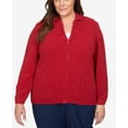 thumbnail image 4 of Alfred Dunner Womens Plus-Size Chenille Metallic Zip Front Cardigan, 4 of 6