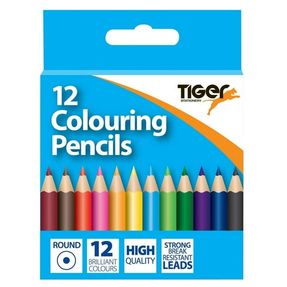 Tiger Stationery Half Length Coloured Pencil (Pack of 12)