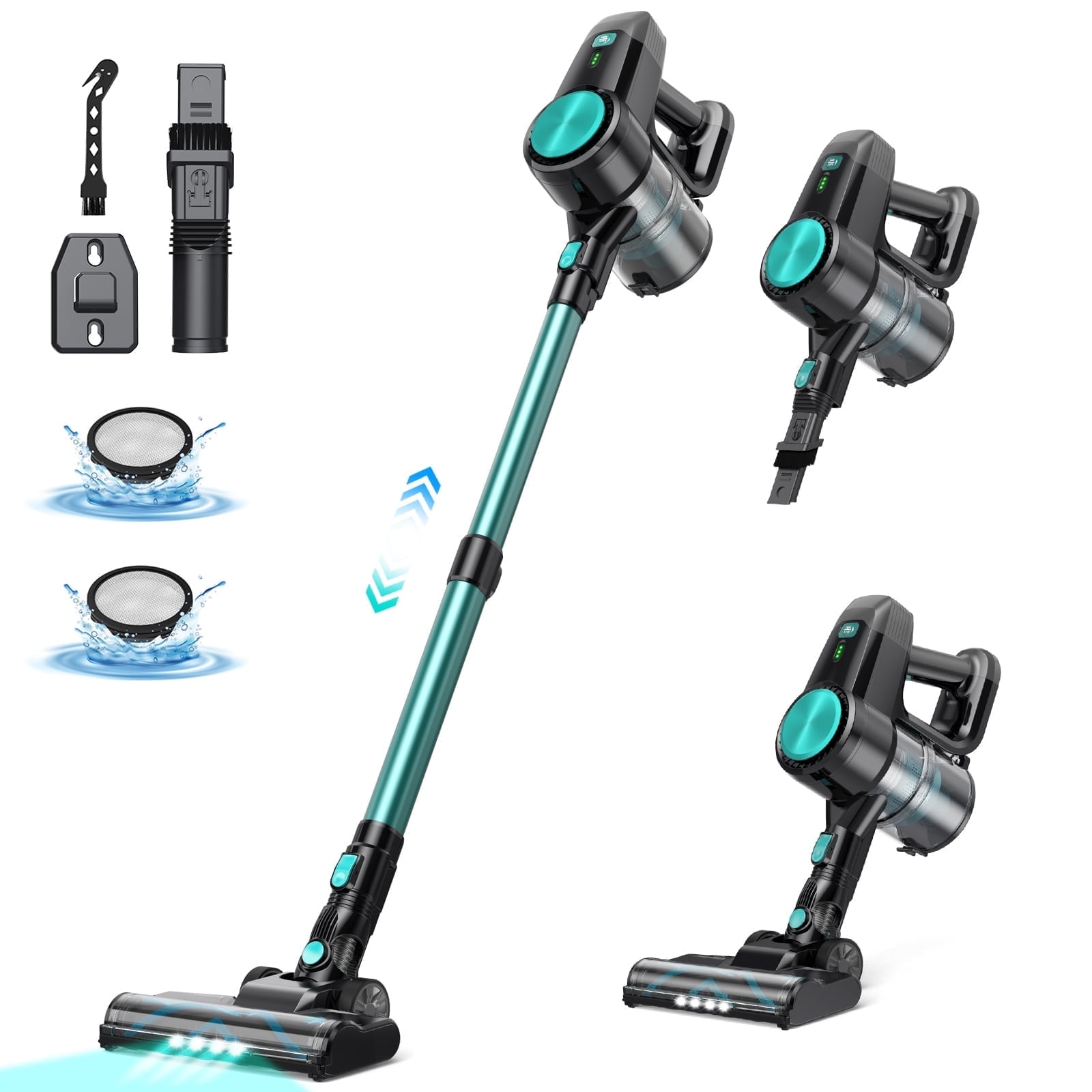 YOMA Cordless Vacuum Cleaner, 6 in 1 Lightweight Handheld&Stick Vacuum for Home Hard Floor Carpet Pet Hair