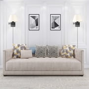 Swing Arm Wall Lamp Plug-in Cord Home Decorators Simplicity Wall Sconce, Ivory Fabric Shade, with On/Off Switch E26 Base 2-Light Bedroom Wall Lights Fixtures, Bedside Reading Lamp