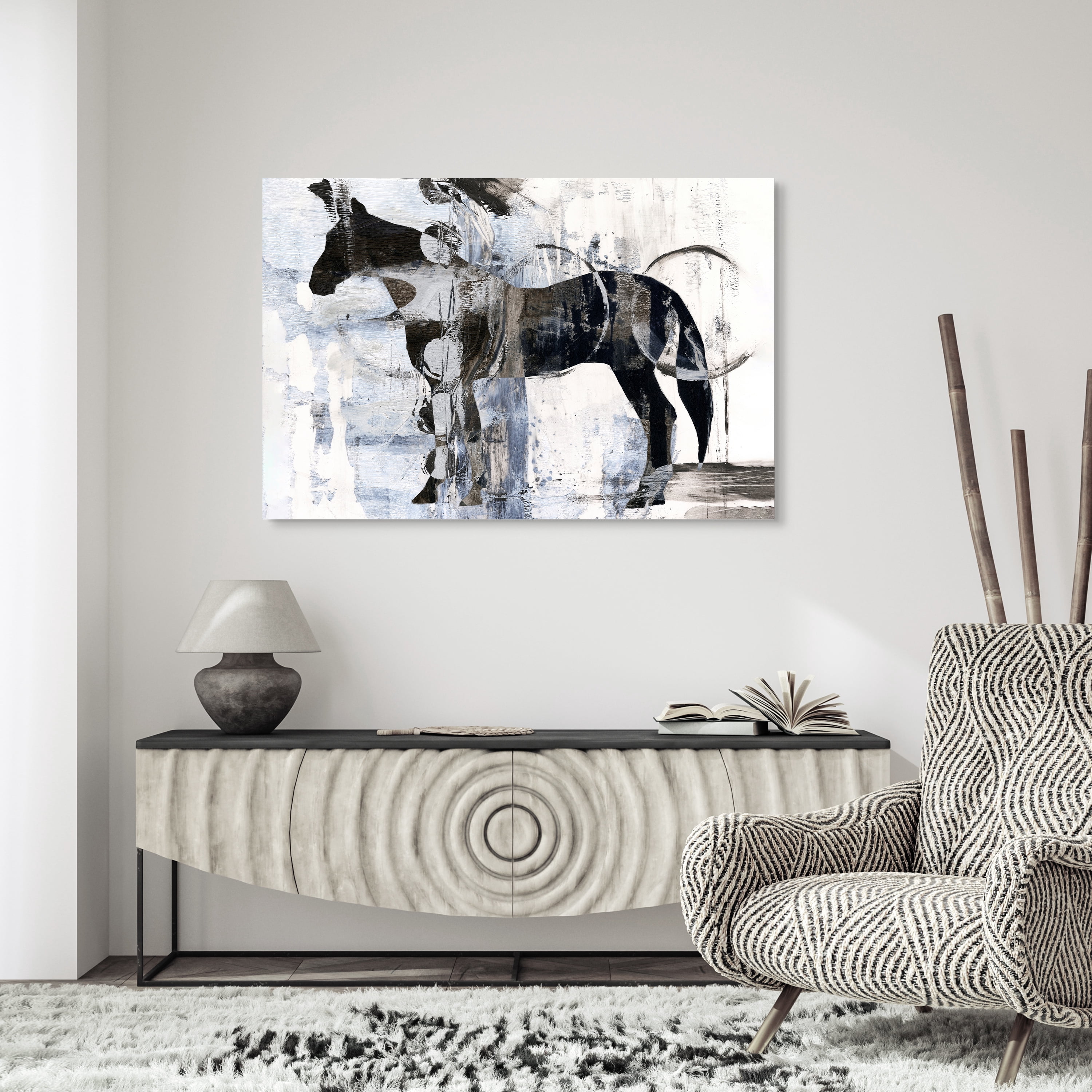 "Equestrian Essence I & II" Horse Frameless Free Floating Reverse Printed Tempered Glass Wall Art