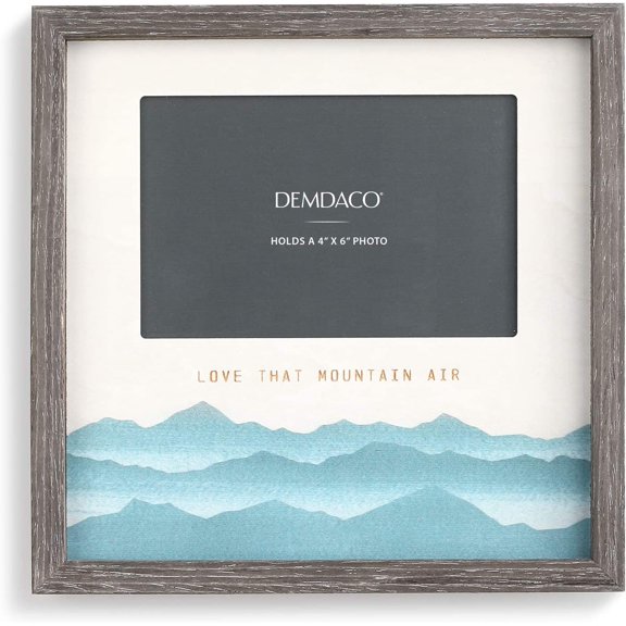Demdaco Love That Mountain Air Sky Blue 9.5 x 9.5 Wood Tabletop Picture Frame