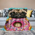 thumbnail image 2 of Manta de perro Pug, suave y cálida, los mejores regalos de cumpleaños para los amantes de los Pug, manta de perro para niños, mujeres y adultos, manta de cachorro, sofá cama, decoración navideña de, 2 of 6