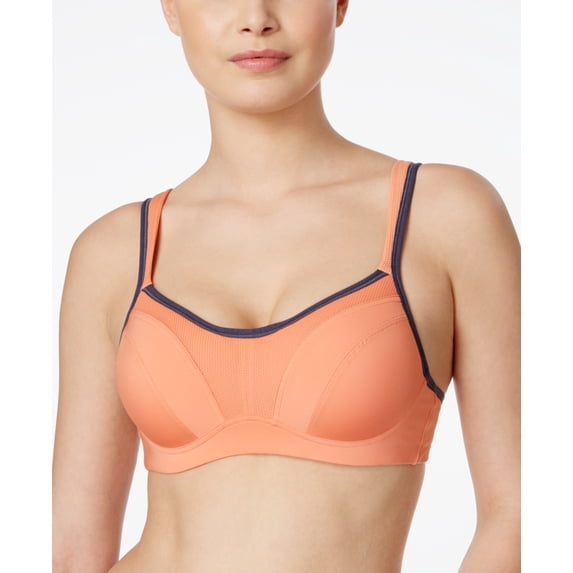 Heidi Women's Low-Impact Fit Custom Lift Lounge Bra (Fusion Coral/Graystone, 32C)