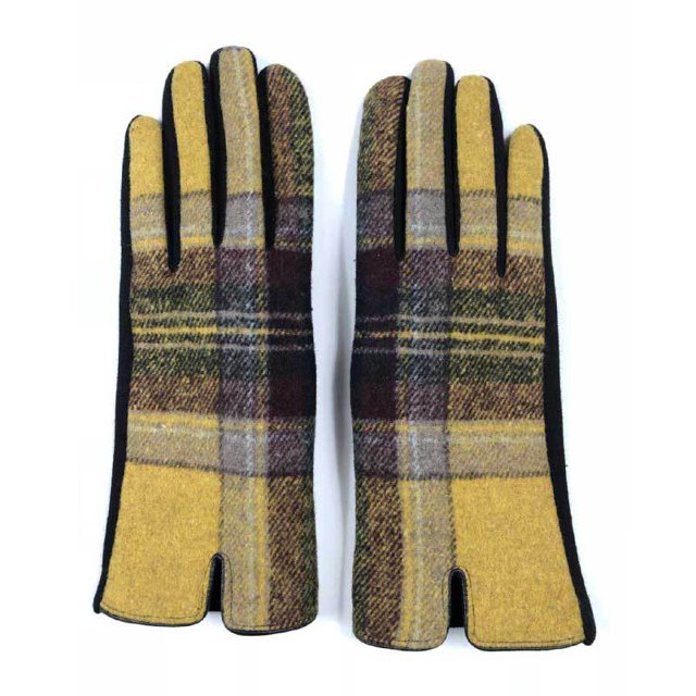 Guantes cálidos de moda a cuadros simétricos de lana escocesa para otoño e invierno, guantes de montar para mujer a prueba de frío