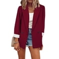 thumbnail image 2 of Outfmvch blazer jackets for women Casual Pocket Office Blazer Draped Front Cardigan Jacket Work Suit womens tops fall tops for women, 2 of 7