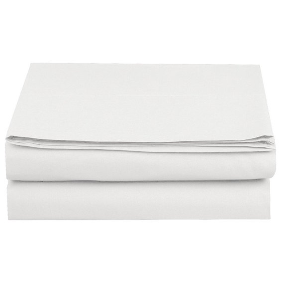 The Great American Store 600 Thread Count 100% Cotton Solid 1PC Flat Sheet (King, White)- Top Sheets - Best Natural Cotton Super finish Linen