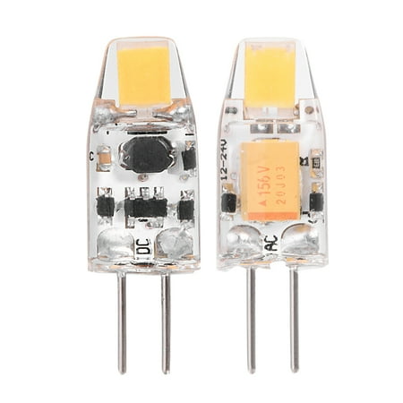 

Cccanaooolceie 2Pcs AC/DC12-24V G4 COB0705 LED Light Bulbs Non-Dimmable Silicone Lamp Fixtures(Warm White)