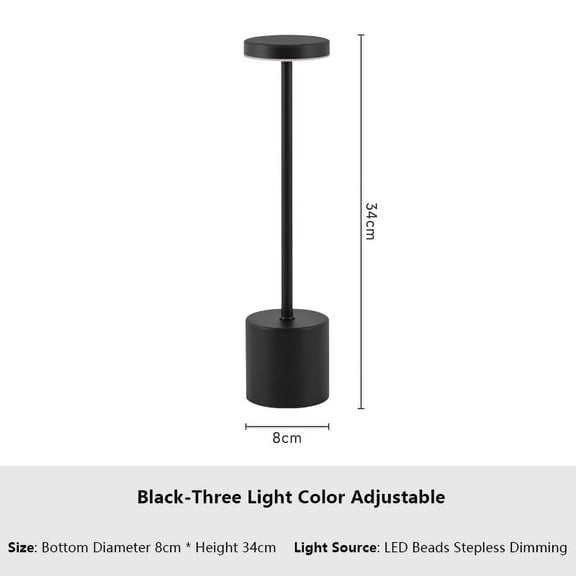 Simple Touch Sensor LED Table Lamp Rechargeable Desk Lamp 3Colors Adjustable Bedside Creative Ambient Light Bar Room Decor Light