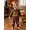 thumbnail image 3 of Cjfdfy Toddler Baby Boy Girl Thanksgiving Outfit Little Turkey Print Long Sleeve Sweatshirt And Pants 2 Pcs Set Little Baby Cute My First Thanksgiving Fall Winter Outfit 6M-4Y, 3 of 9