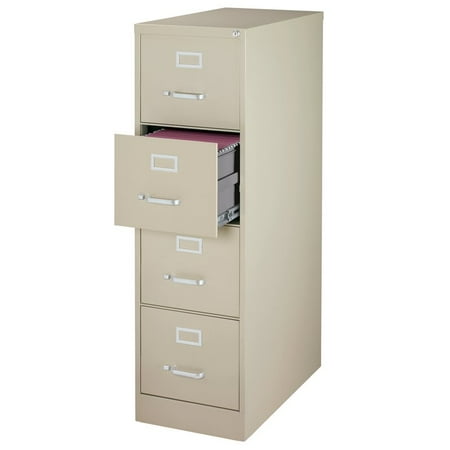Pemberly Row 25 Deep 4 Drawer Letter File Cabinet In Putty Fully