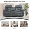 thumbnail image 2 of Bonzy Home Reclining Loveseat 2-Seat Manual Recliner Sofa with Hidden Armrest Cup Holders, Breathable Fabric, Grayish Green, 2 of 7