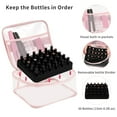 thumbnail image 4 of Clear Nail Polish Holder Case for 30 Bottles, PVC Makeup Storage Organizer Box,pink, 4 of 8